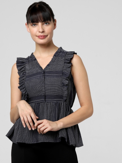 

Vero Moda Women Blue & White Striped A-Line Top