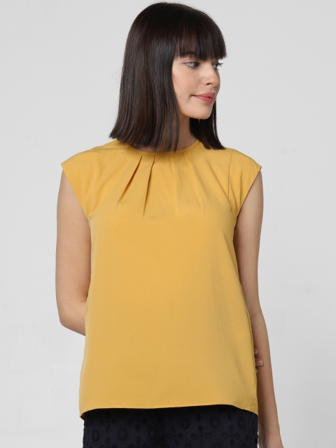 

Vero Moda Women Mustard Yellow Solid Regular Top