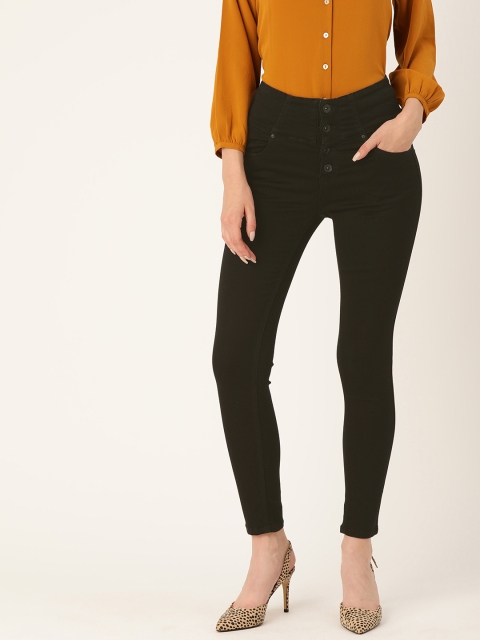 

Madame Women Black Skinny Fit High-Rise Clean Look Stretchable Jeans