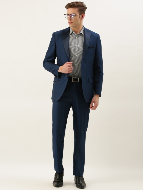 

Peter England Men Navy Blue Solid Single-Breasted Neo-Slim Fit Party Suit