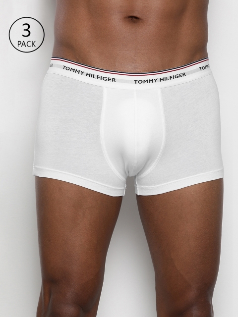 

Tommy Hilfiger Men Pack of 3 White Solid Trunks P0AB4148