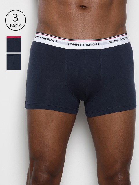 

Tommy Hilfiger Men Pack of 3 Navy Blue Solid Trunks P0AB4151