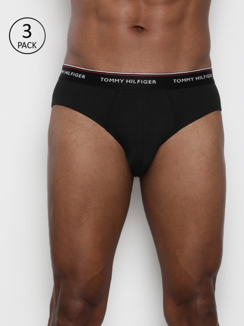 

Tommy Hilfiger Men Pack Of 3 Black Solid Brief P0AB1133