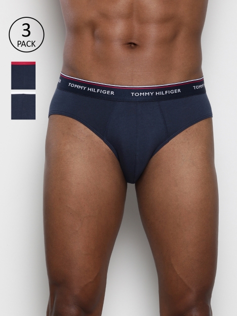 

Tommy Hilfiger Men Pack Of 3 Navy Blue Solid Brief P0AB1135