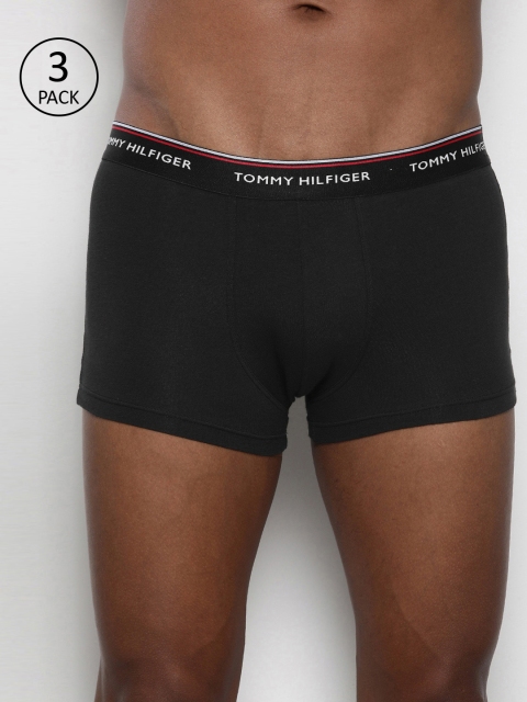 

Tommy Hilfiger Men Pack of 3 Black Solid Trunks P0AB4147