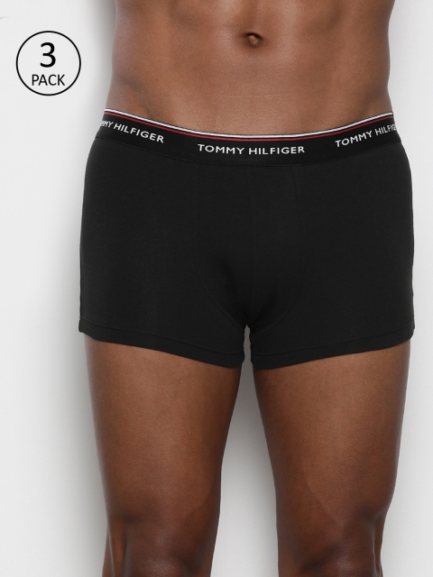 

Tommy Hilfiger Men Pack of 3 Black Solid Trunks P0AB4152