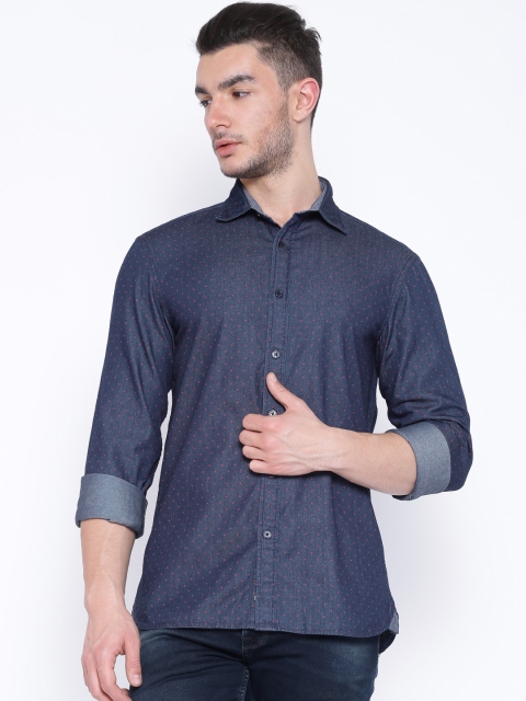 

Celio Navy Polka Dot Print Casual Shirt, Navy blue