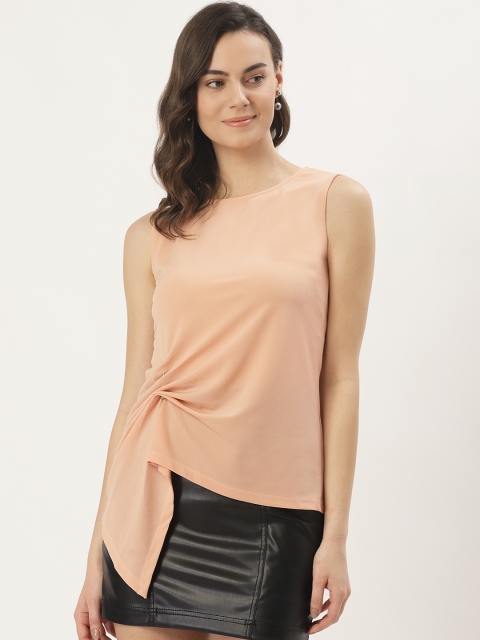 

Madame Women Peach-Coloured Solid Top