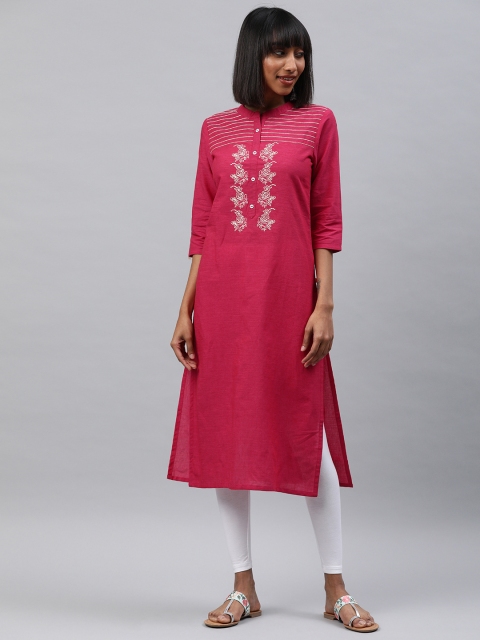 

Alena Women Pink Yoke Design A-Line Kurta