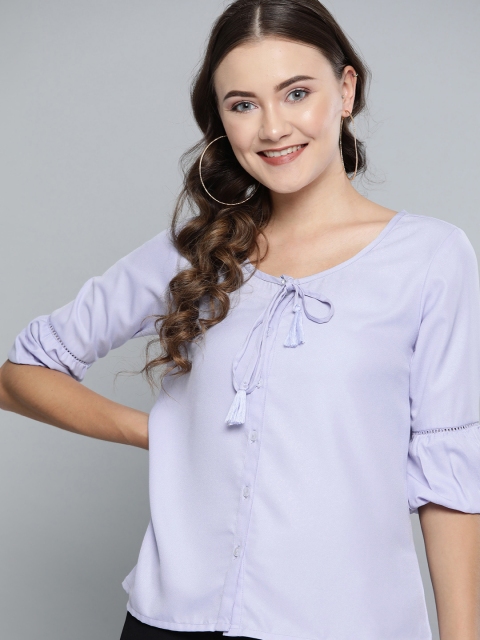 

HERE&NOW Women Blue Solid Top