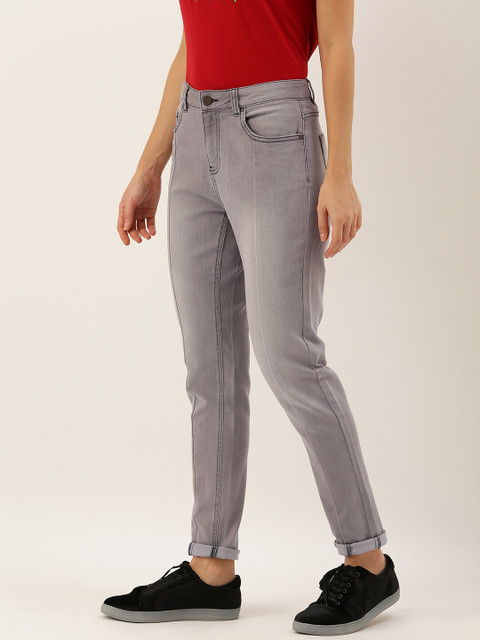 

DressBerry Women Grey Skinny Fit Mid-Rise Clean Look Panelled Stretchable Jeans