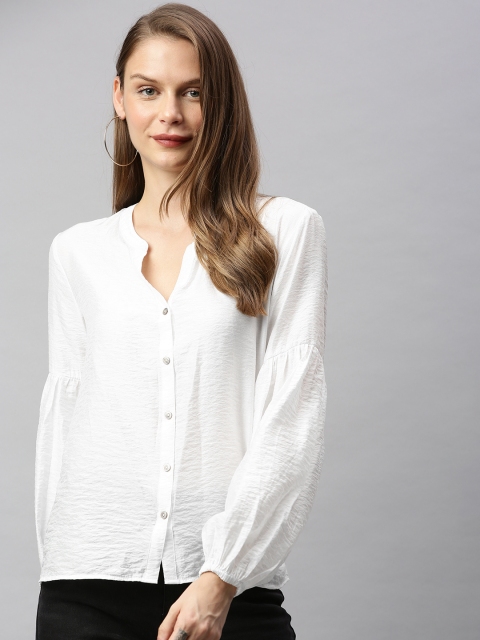 

ONLY Women White Regular Fit Solid Casual Shirt