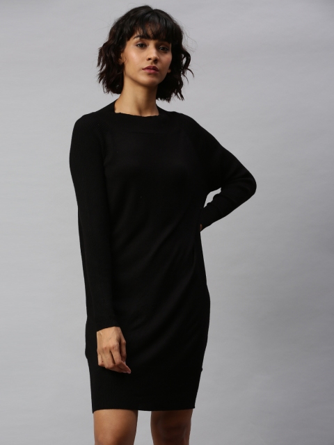 

ONLY Women Black Solid Bodycon Dress