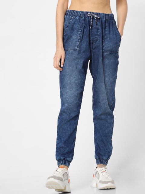 

ONLY Women Blue Jogger Mid-Rise Clean Look Stretchable Jeans