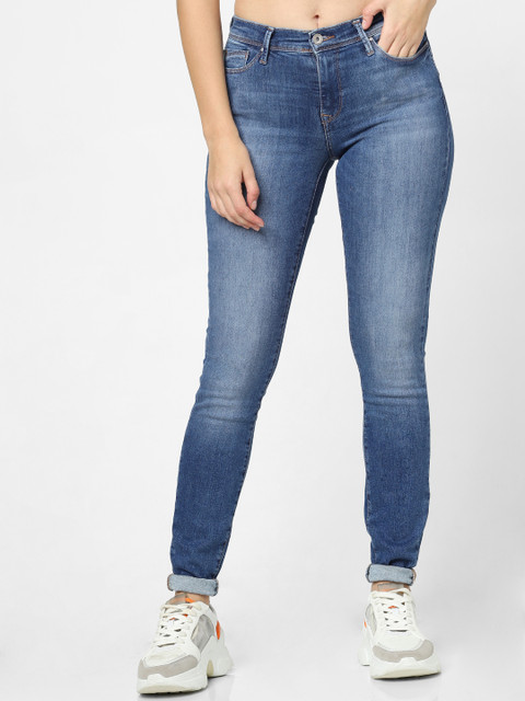 

ONLY Women Blue Skinny Fit Mid-Rise Clean Look Stretchable Jeans