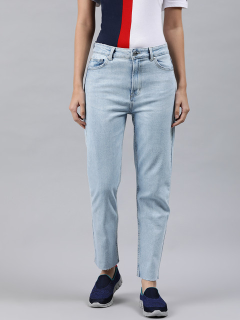 

ONLY Women Blue Emily Straight Fit High-Rise Clean Look Jeans