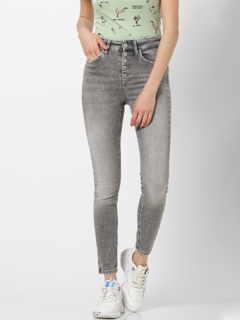

ONLY Women Grey Skinny Fit High-Rise Clean Look Stretchable Jeans