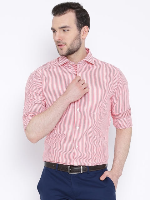 

Blackberrys Red & White Striped Athletic F/S Slim Fit Smart Casual Shirt