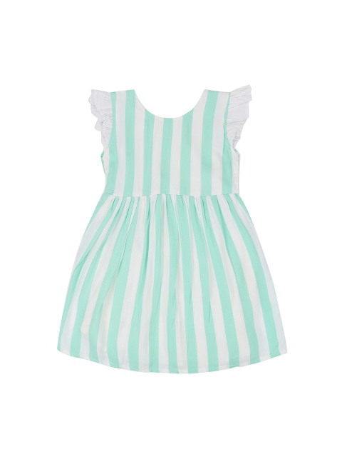 

oui oui Girls Green Striped Fit and Flare Dress