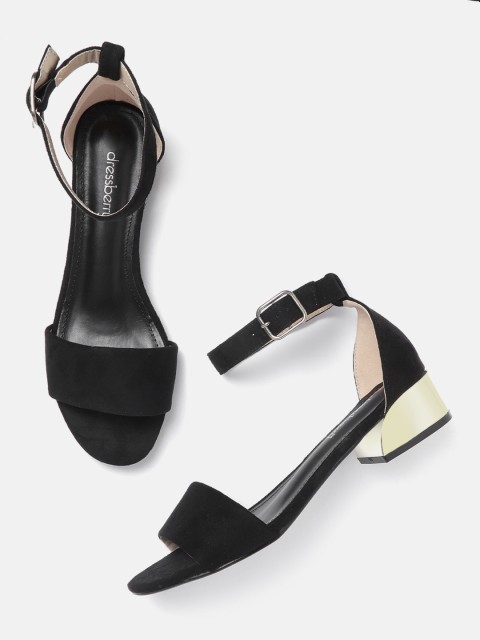 

DressBerry Women Black Solid Heels