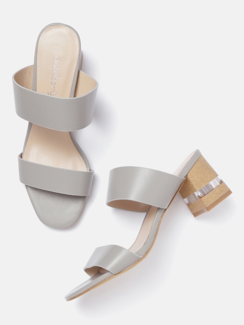 

DressBerry Women Grey Solid Block Heels