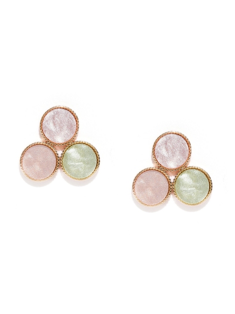 

VIDRUKARIH Pink & Rose Gold-Plated Geometric Studs