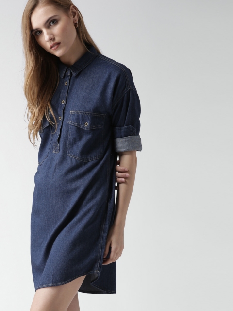 

FOREVER 21 Blue Denim Shirt Dress