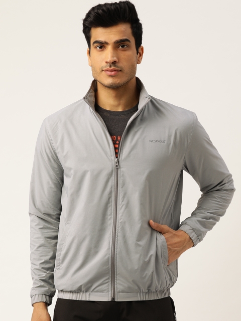 

Sweet Dreams Men Grey Solid Sporty Jacket