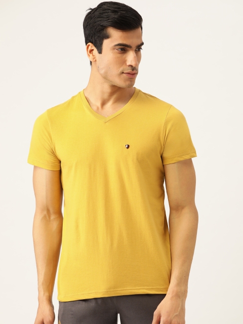 

Sweet Dreams Men Mustard Yellow Solid Lounge T-shirt