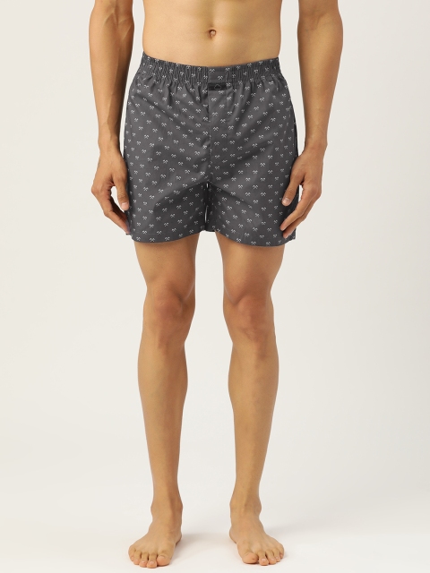 

Sweet Dreams Men Charcoal Grey & White Printed Boxers