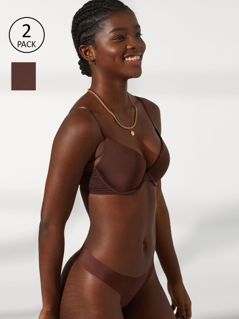 

H&M Women Brown 2-Pack Brazilian Briefs