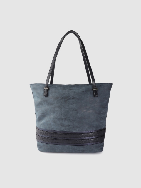 

JC Collection Navy Blue Solid Shoulder Bag with Striped Detail