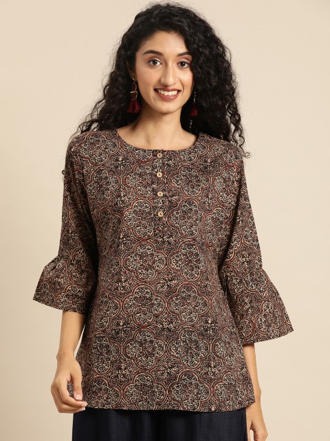 

Soch Women Black Printed Pure Cotton Top
