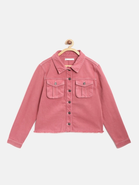 

Marks & Spencer Girls Brick Red Solid Denim Jacket