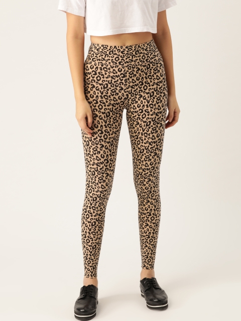 

FOREVER 21 Women Beige & Black Leopard Printed Ankle Length Leggings