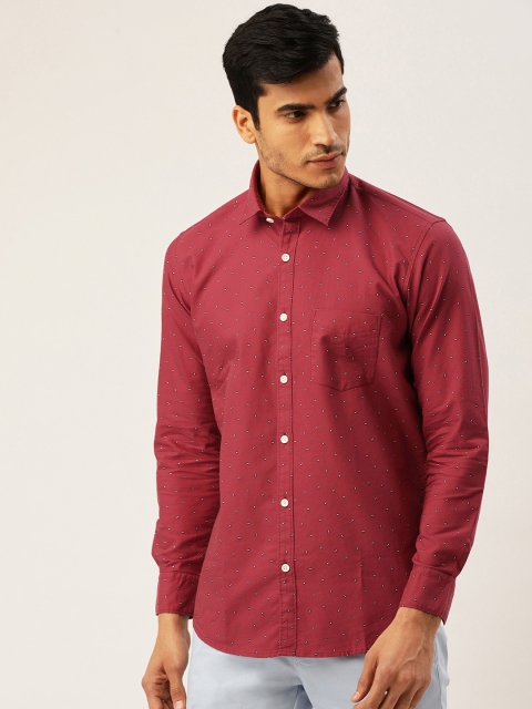 

Richlook Men Maroon Slim Fit Printed Casual Shirt