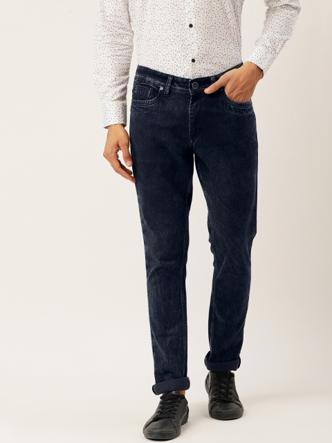 

Richlook Men Navy Blue Slim Fit Mid-Rise Clean Look Jeans