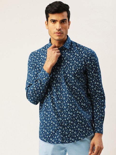 

Richlook Men Navy Blue & Off-White Slim Fit Printed Casual Shirt