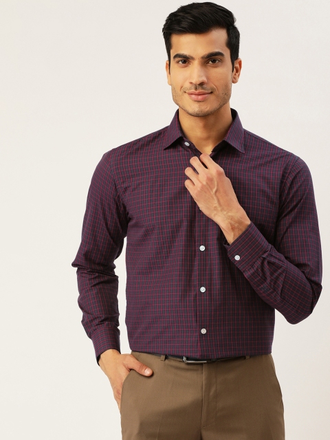 

Richlook Men Pink & Charcoal Grey Regular Fit Checked Formal Shirt