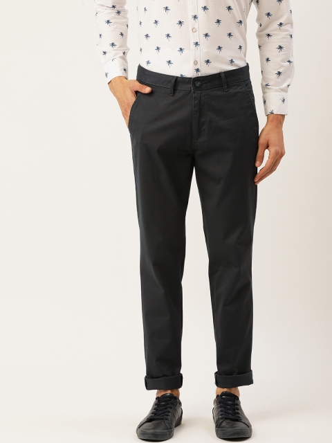 

Richlook Men Charcoal Grey Slim Fit Solid Chinos