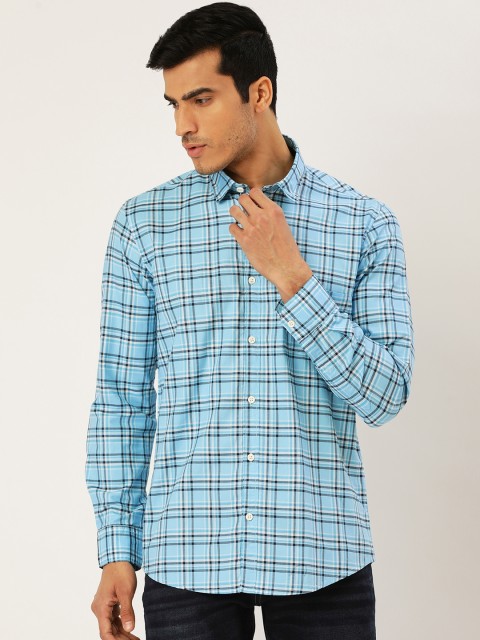 

Richlook Men Blue & White Slim Fit Checked Casual Shirt