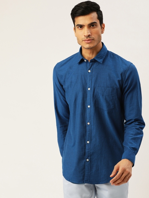 

Richlook Men Navy Blue Slim Fit Self Design Casual Shirt