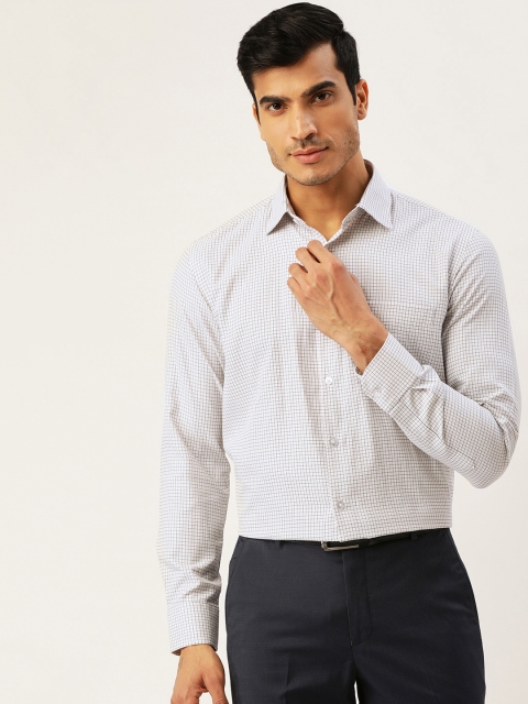 

Richlook Men White & Black Regular Fit Checked Formal Shirt