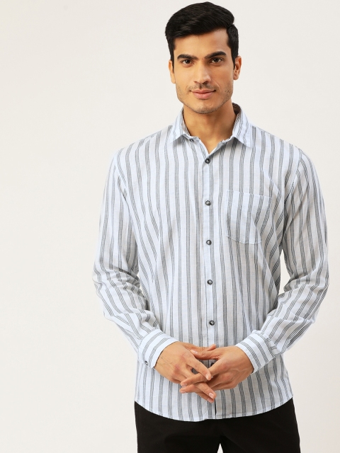 

Richlook Men Blue Slim Fit Striped Casual Shirt