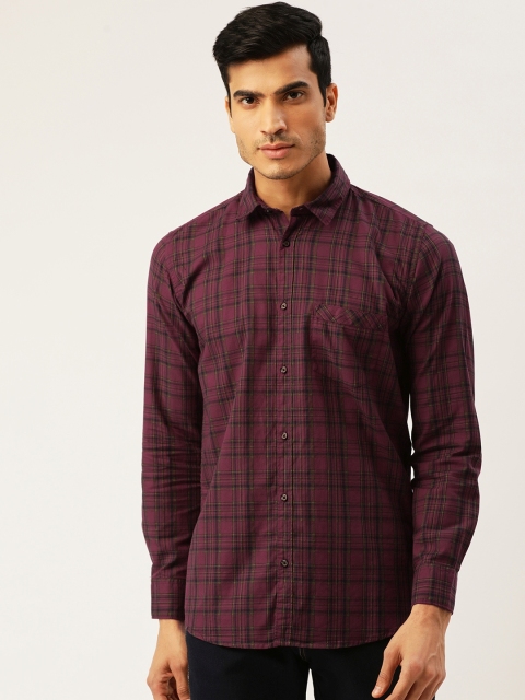 

Richlook Men Maroon & Green Slim Fit Checked Casual Shirt