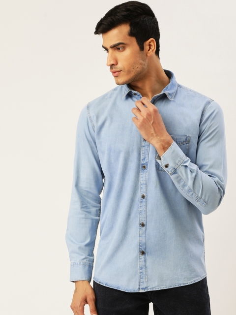 

Richlook Men Blue Slim Fit Faded Denim Casual Shirt
