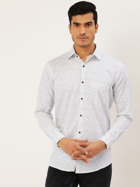 

Richlook Men White & Grey Slim Fit Printed Casual Shirt