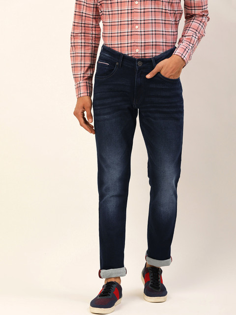 

Richlook Men Navy Blue Slim Fit Mid-Rise Clean Look Jeans