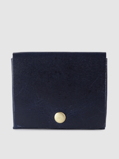 

STRUTT Men Navy Blue Solid Leather Card Holder