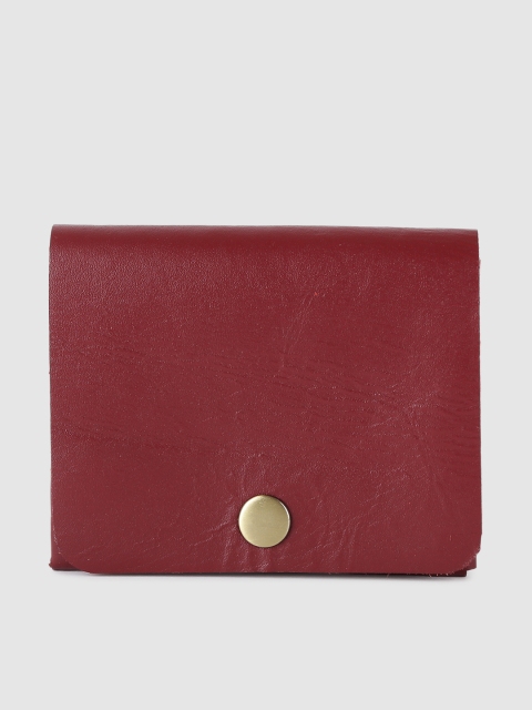 

STRUTT Men Maroon Solid Leather Card Holder